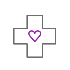 cross with heart icon