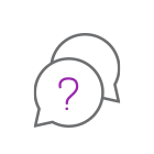 icon of two speaking bubbles with a question mark